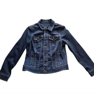 Talbots Petites Dark Wash Blue Denim Jacket Womens Medium